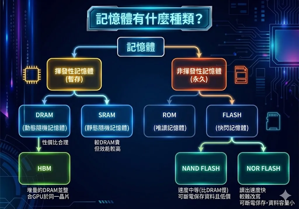記憶體的種類介紹,分析記憶體的產業機會,進而找出潛在的市場