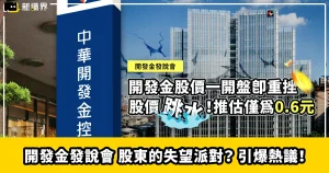 開發金法說會 股東的失望派對？ 股利話題引爆熱議！